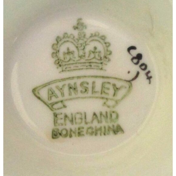 Vintage Aynsley Cabbage Rose Teacup Tea Cup Cup Saucer Bone China Artist Signed - Picture 10 of 10
